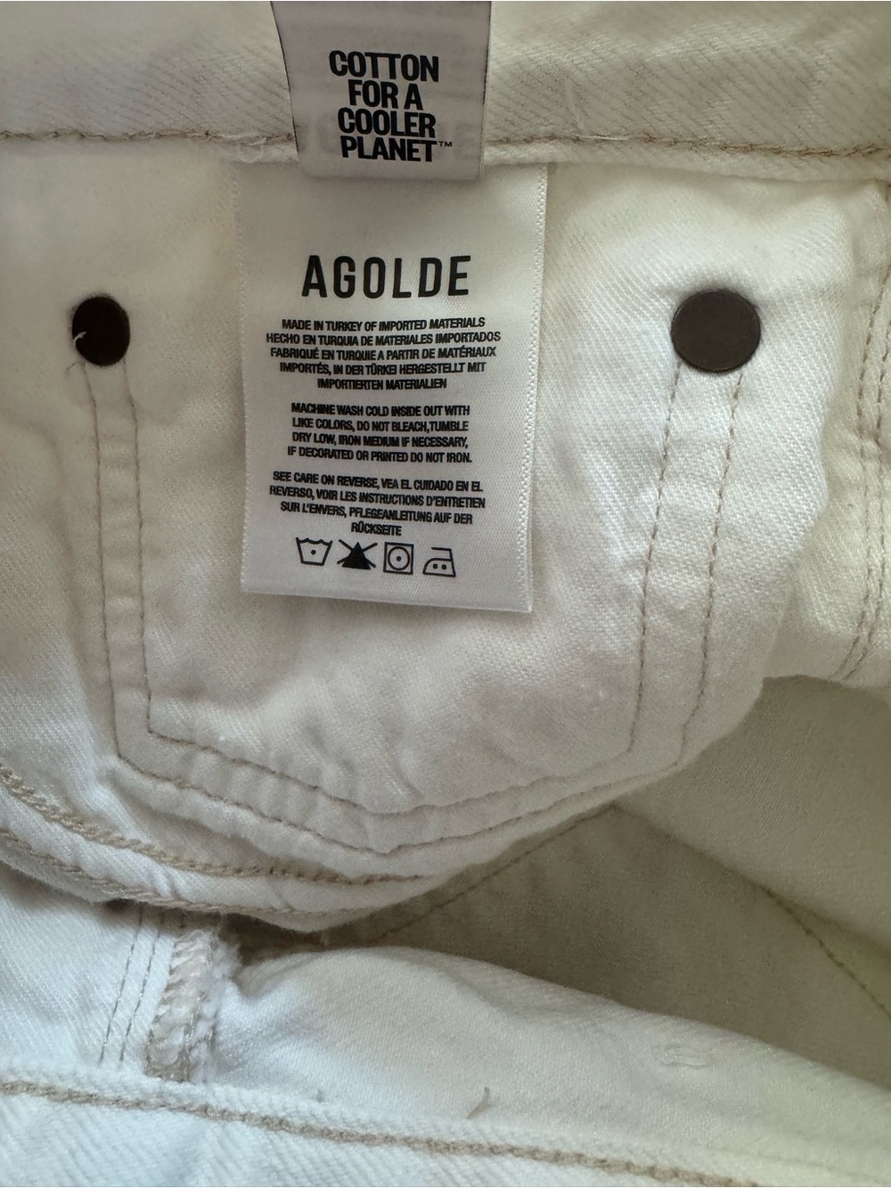 Women's Agolde White Denim Parker Long Frayed Hem Denim Shorts Size 29 - Picture 5 of 6